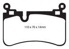 EBC 08-13 Mercedes-Benz C63 AMG (W204) 6.2 Yellowstuff Rear Brake Pads (view 2)