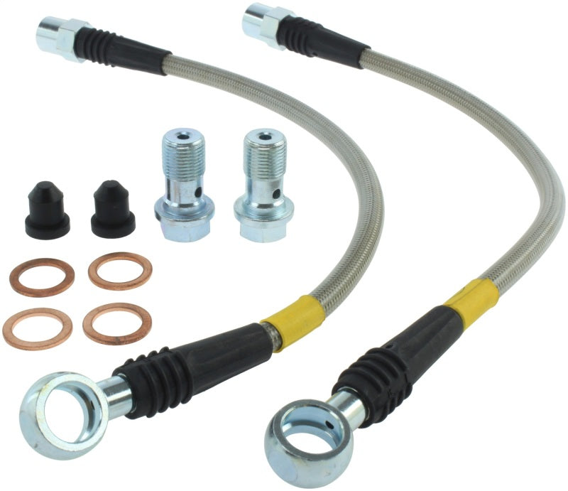 StopTech 07-08 Audi RS4 Rear Stainless Steel Brake Line Kit Main image