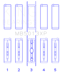 King Engine Bearings Chevy LS1 / LS6 / LS3 (Size 001) Performance Main Bearing Set