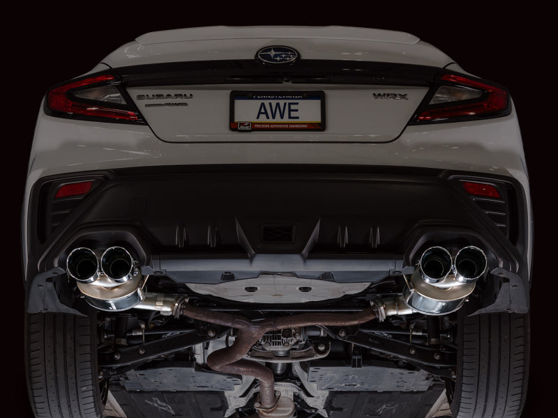 AWE Tuning 22-25 Subaru VB WRX Touring Edition Axle-Back Exhaust - Chrome Silver Tips (view 6)