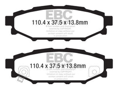 EBC 12+ Subaru BRZ 2.0 (solid rear rotors) Yellowstuff Rear Brake Pads