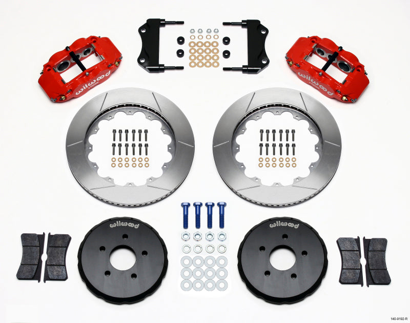 Wilwood Narrow Superlite 6R Front Hat Kit 14.00in Red Nissan 350Z/Fiti G35 Main image