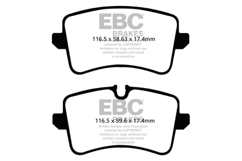 EBC 11 Audi A6 2.0 Turbo Yellowstuff Rear Brake Pads (view 3)