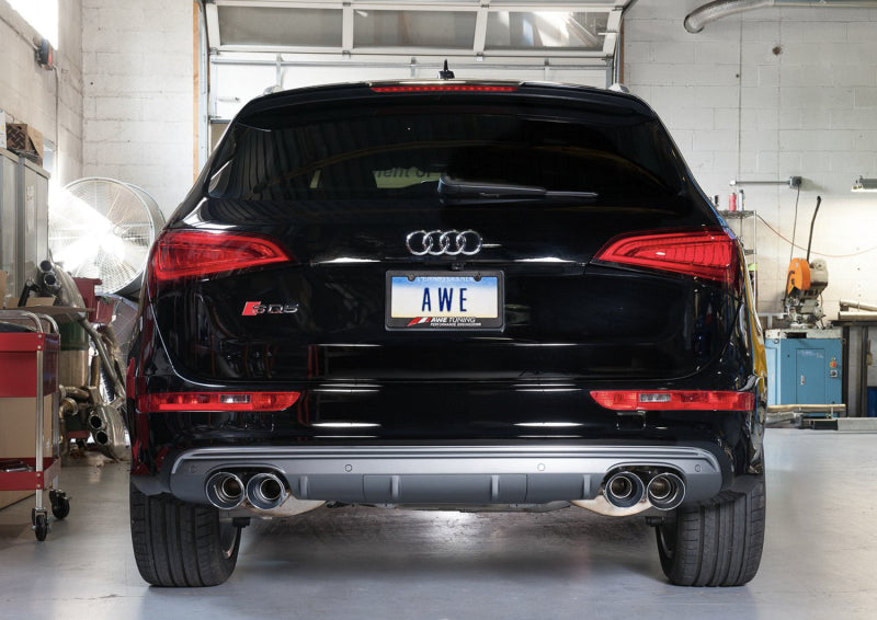 AWE Tuning Audi 8R SQ5 Touring Edition Exhaust - Quad Outlet Diamond Black Tips (view 3)