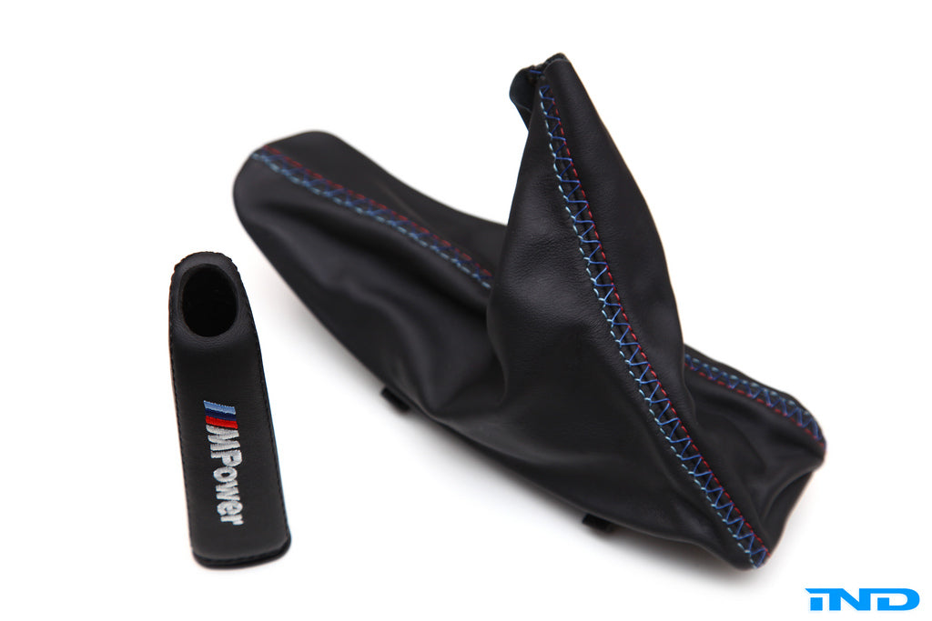 IND E9X M3 Custom Tri-Stitch Leather E-Brake Boot Secondary image