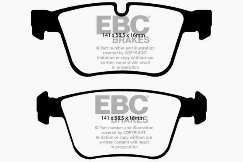EBC 07-11 Mercedes-Benz CL63 AMG 6.2 Redstuff Rear Brake Pads (view 2)