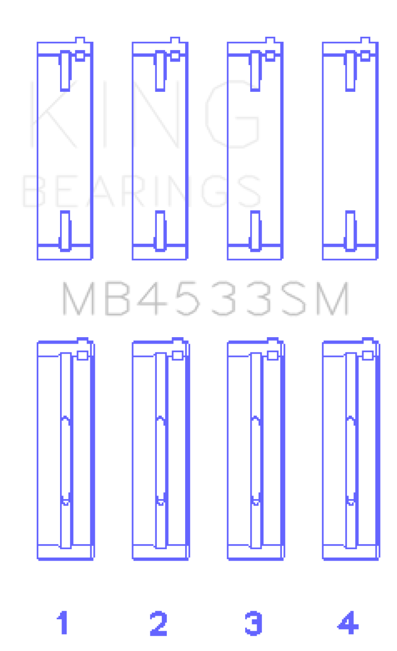 King Engine Bearings Audi 2.1L/2.2L 10V/20V 5cyl Turbo (Size 0.25 Oversized) Main Bearing Set (view 2)
