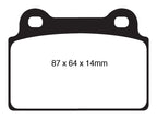 EBC 08-16 Mitsubishi Lancer Evo 10 2.0 Turbo (1 piece rotor) Bluestuff Rear Brake Pads (view 3)
