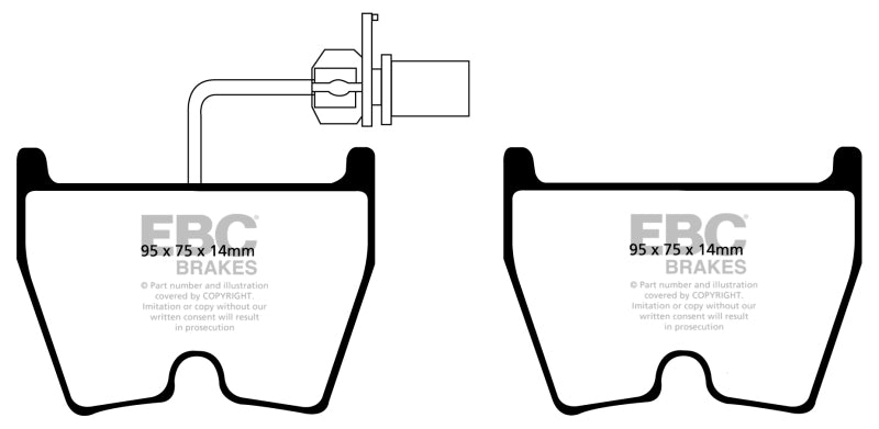 EBC 17-18 Audi RS3 Yellowstuff Front Brake Pads (view 3)