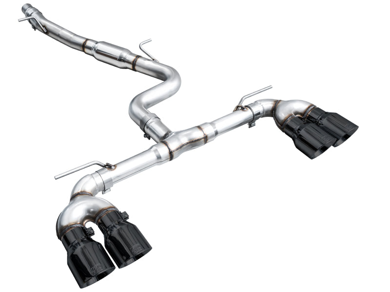 AWE Tuning MK8 Volkswagen Golf R 3in Track Edition Quad Exhaust - Diamond Black Tips (view 13)