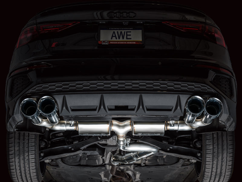 AWE Tuning 22-24 Audi 8Y S3 Touring Edition Exhaust - Chrome Silver Tips (view 8)