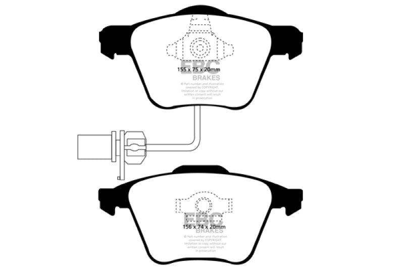 EBC 04-08 Audi S4 4.2 Bluestuff Front Brake Pads (view 2)