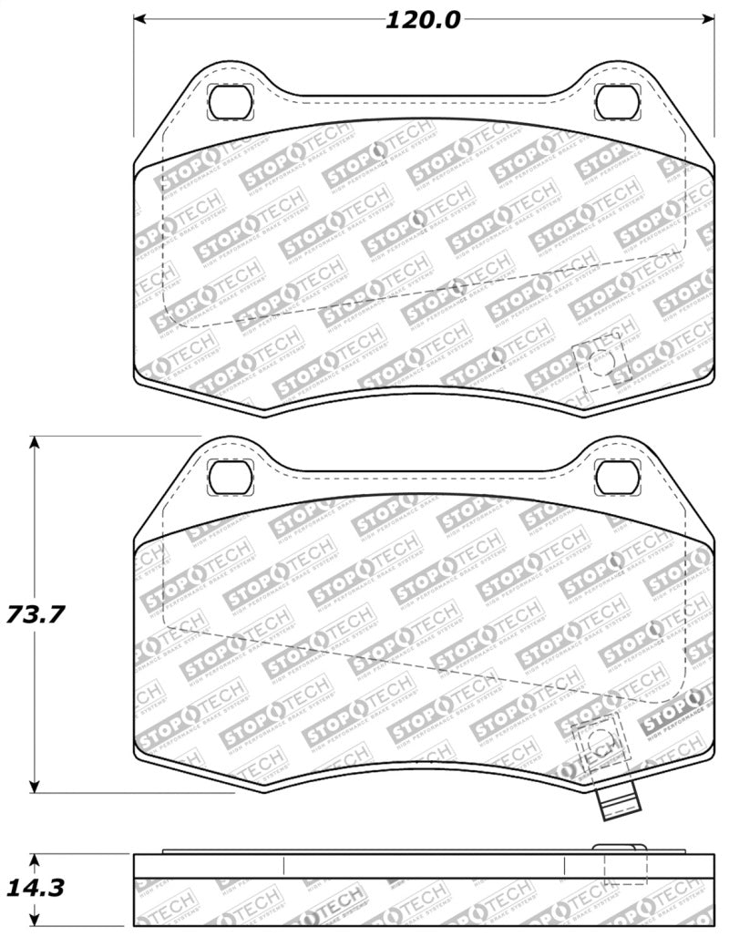 StopTech Performance 02-07 350z/G35 w/ Brembo Front Brake Pads Main image