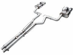 AWE 2024 Ford Mustang GT Fastback S650 RWD SwitchPath Cat-Back Exhaust w/ Quad Chrome Silver Tips