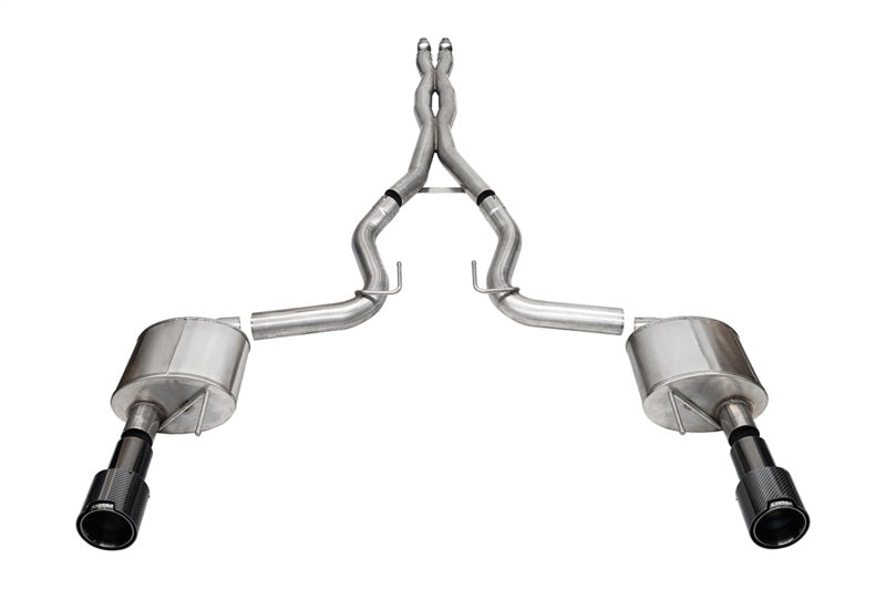 Corsa 2024 Ford Mustang GT 5.0L V8 Xtreme 4.5 Cat-Back Duel Rear w/ 4.5 In Carbon Fiber Tips Main image