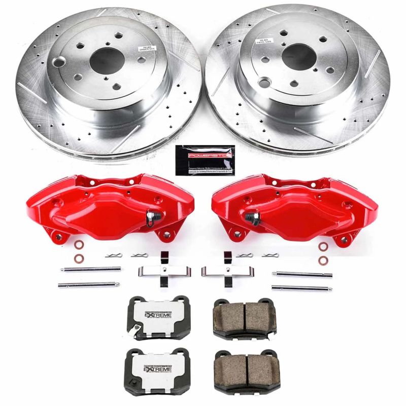 Power Stop 08-14 Subaru Impreza Rear Z26 Street Warrior Brake Kit w/Calipers Main image