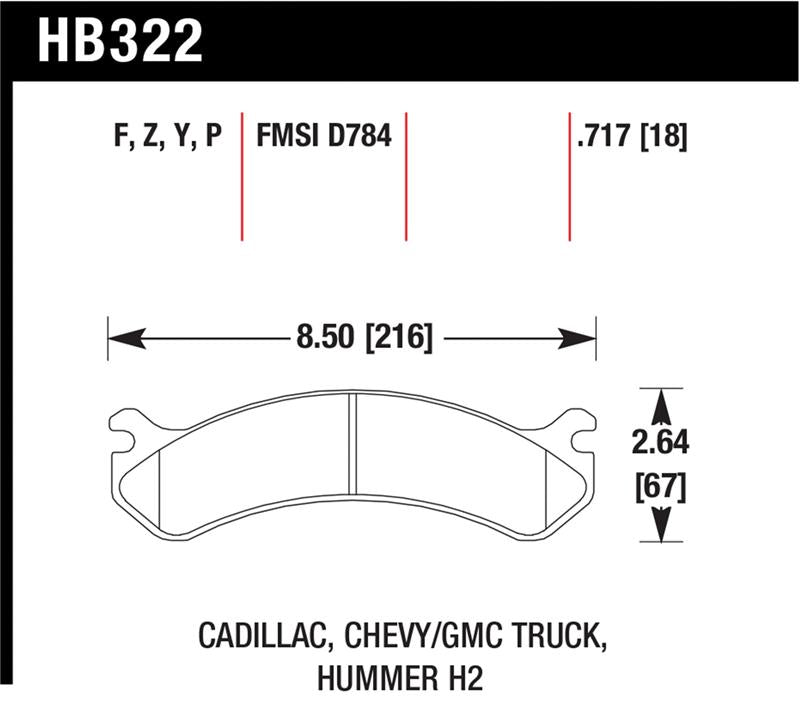 Hawk Chevy / GMC Truck / Hummer Super Duty Street Front Brake Pads Secondary image