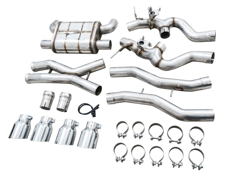 AWE Tuning SwitchPath Cat-Back Exhaust for BMW G8X M3/M4 - Chrome Silver Tips (view 10)
