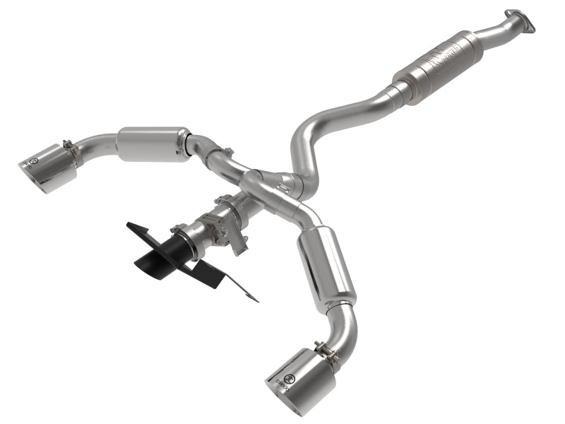 aFe 23-24 Toyota GR Corolla L3 1.6L (t) Gemini XV 3in to 2-1/2in Cat Back Exhaust w/ Polished Tips Main image