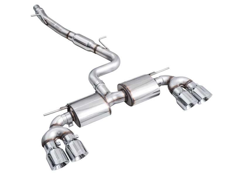 AWE Tuning MK8 Volkswagen Golf R 3in Touring Edition Quad Exhaust - Chrome Silver Tips (view 12)