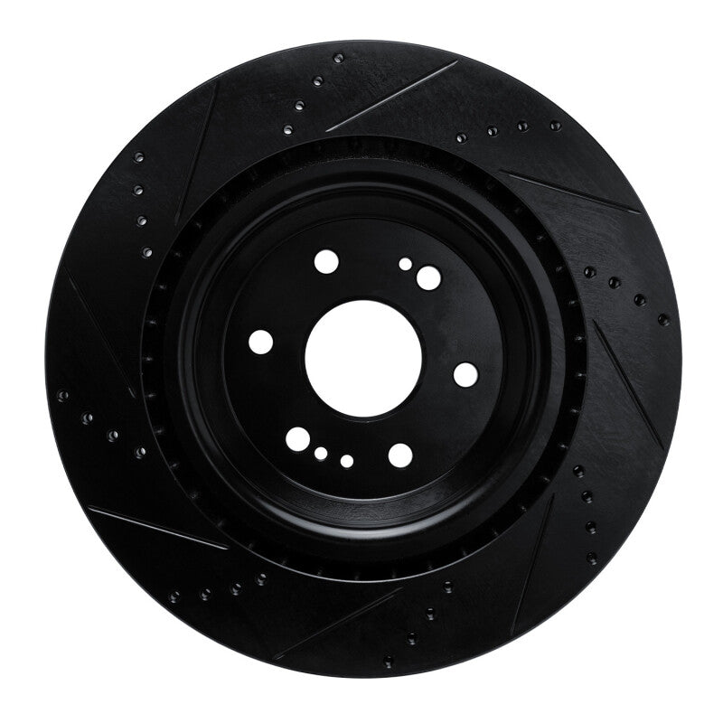 R1 19-25 Cadillac Escalade ESV Front Right Drilled & Slotted Black Brake Rotor Secondary image