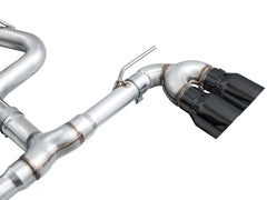AWE Tuning MK8 Volkswagen Golf R 3in Track Edition Quad Exhaust - Diamond Black Tips