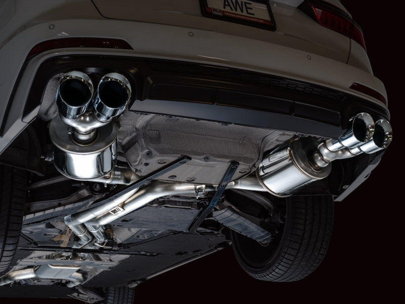 AWE Tuning 19-23 Audi C8 S6/S7 2.9T V6 AWD Touring Edition Exhaust - Chrome Silver Tips (view 7)