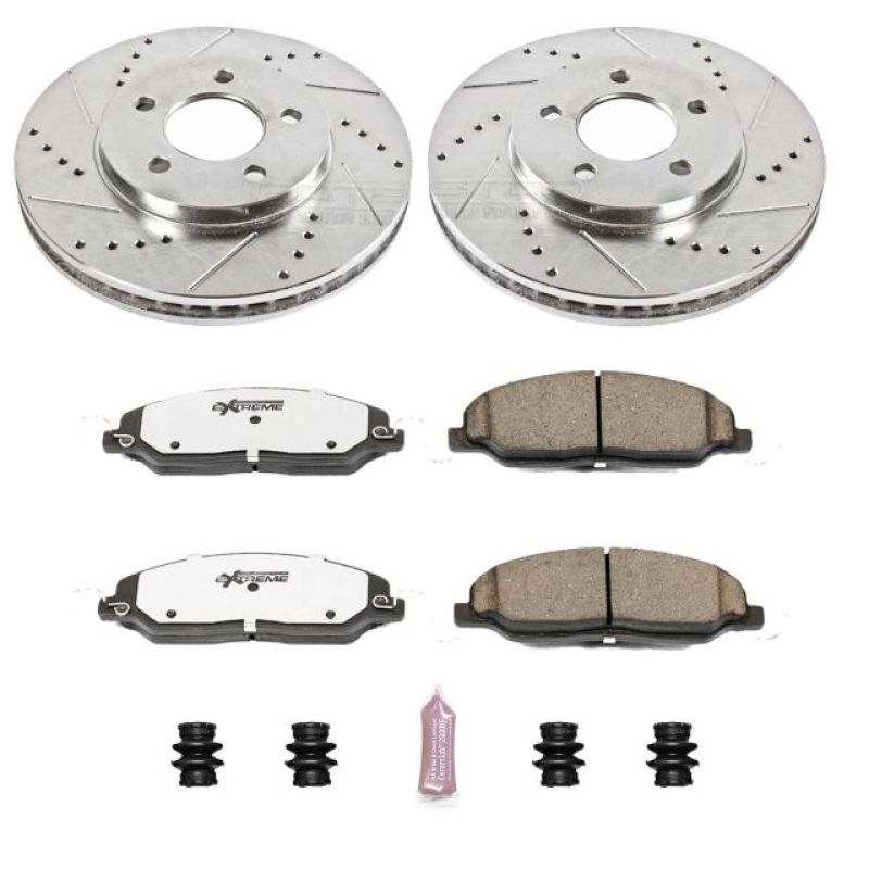 Power Stop 05-10 Ford Mustang Front Z26 Street Warrior Brake Kit Main image