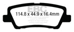 EBC 12+ Cadillac ATS 2.0 Turbo Greenstuff Rear Brake Pads (view 2)