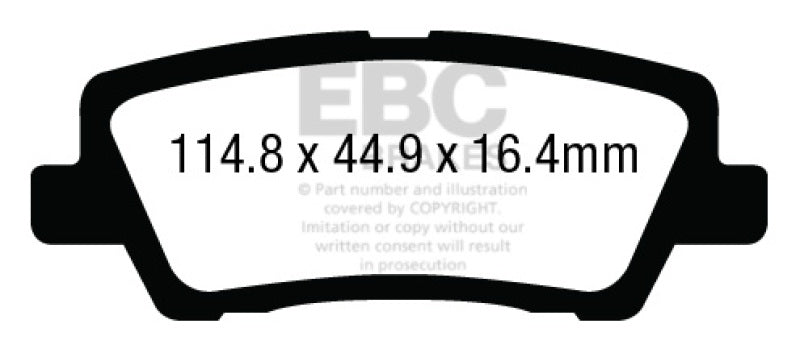 EBC 12+ Cadillac ATS 2.0 Turbo Ultimax2 Rear Brake Pads Main image
