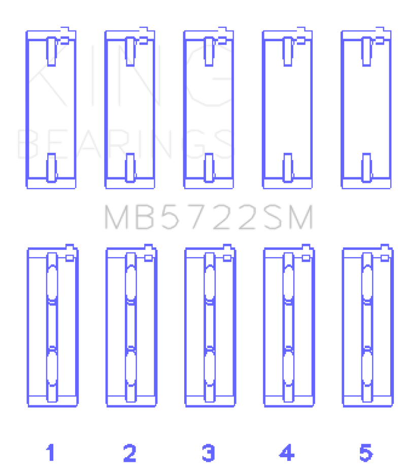 King Engine Bearings Mitsubishi 2007+ 4B11T Turbo EVO X (Size +0.25mm) Crankshaft Main Bearing Set Main image