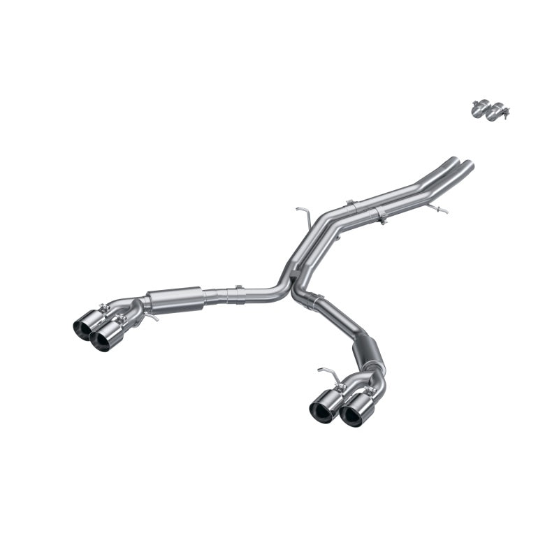 MBRP 18-21 Audi S5 Coupe/S4 Sedan T304 SS 2.5in Cat-Back Quad Rear Exit Exhaust - SS Tips Main image