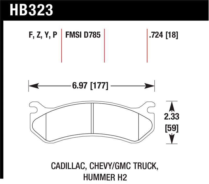 Hawk Chevy / GMC Truck / Hummer LTS Street Rear Brake Pads Secondary image