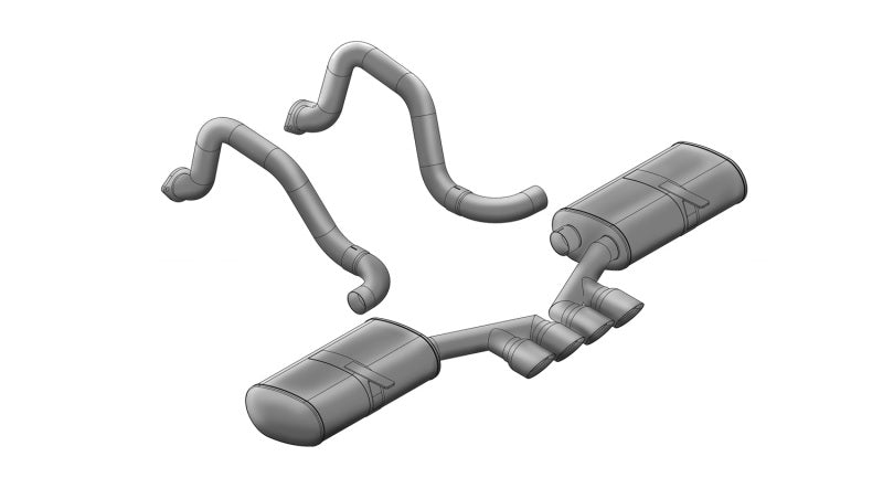 Corsa 97-04 Chevrolet Corvette C5 Z06 5.7L V8 Polished Sport Axle-Back Exhaust Main image