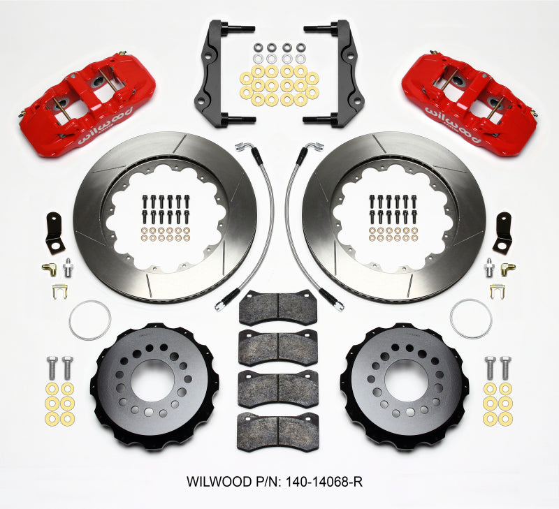 Wilwood AERO4 Rear Kit 14.25in Red 2014-Up Challenger w/Lines Main image