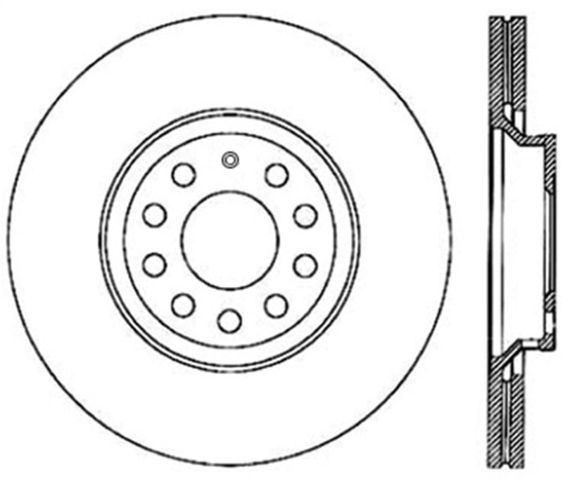 StopTech Power Slot 09 VW CC (Passat CC) / 06-09 Passat (ex Syncro) Right Rear CRYO-STOP Slotted Ro Main image