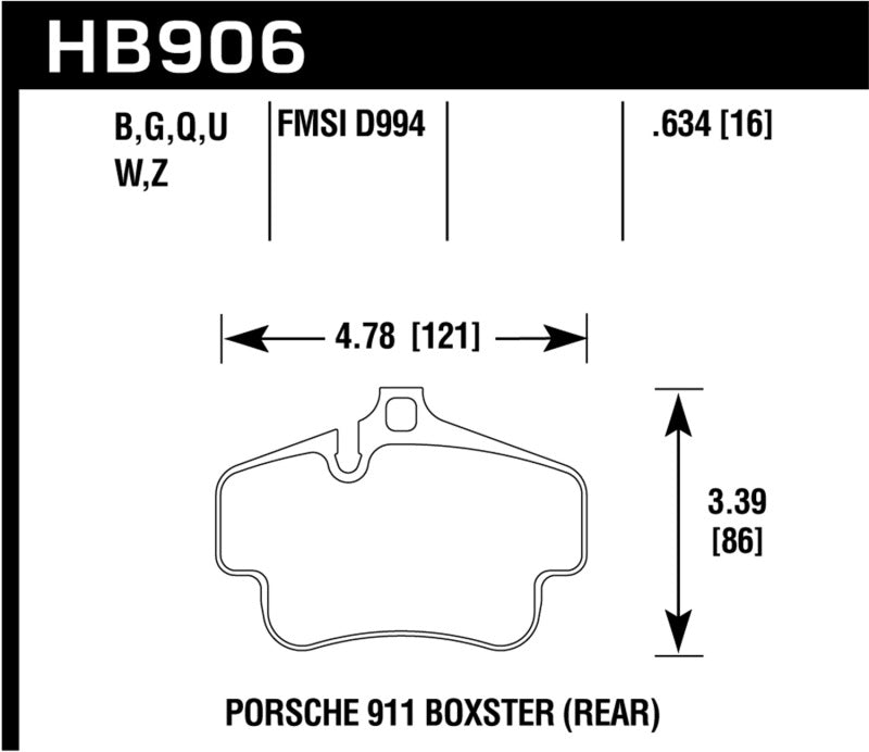 Hawk 02-10 Porsche 911 HPS 5.0 Rear Brake Pads Main image