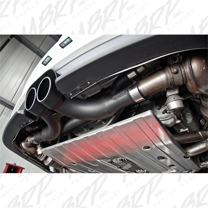 MBRP 14-19 Porsche GT3/GT3RS 3in Center Muffler Bypass 4in Tips - Black Coated Main image