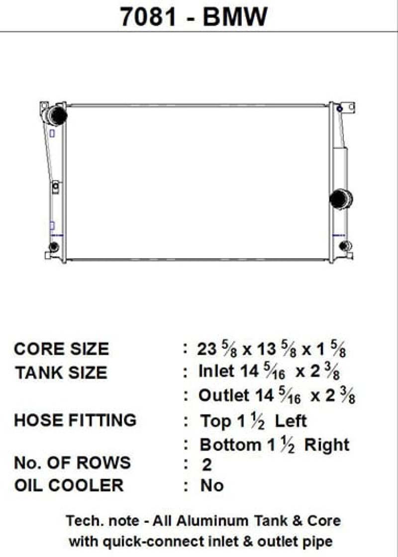 CSF BMW 2 Series (F22/F23) / BMW 3 Series (F30/F31/F34) / BMW 4 Series (F32/F33/F36) A/T Radiator (view 4)