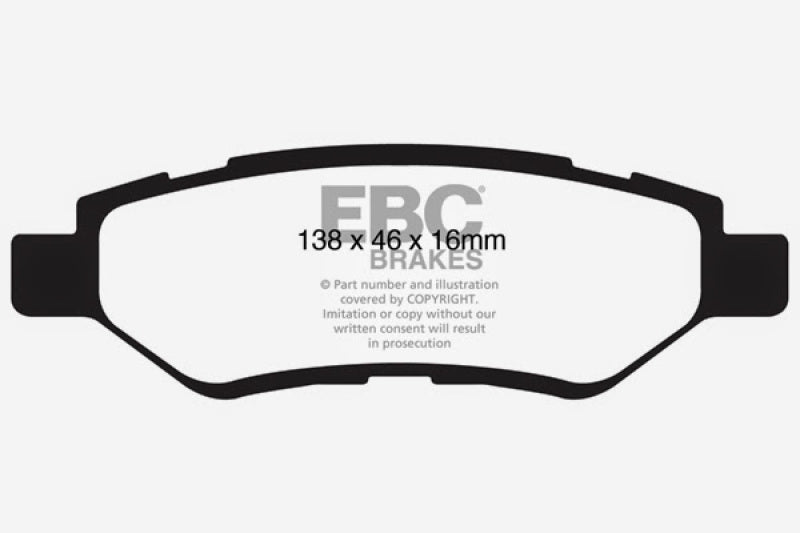 EBC 08-13 Cadillac CTS 3.0 Yellowstuff Rear Brake Pads (view 2)