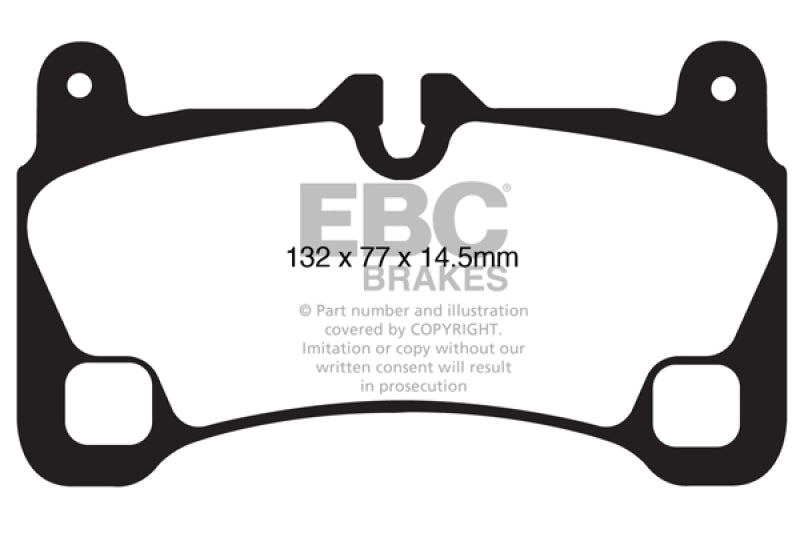 EBC 08 Porsche Cayenne 4.8 Turbo Yellowstuff Rear Brake Pads (view 4)
