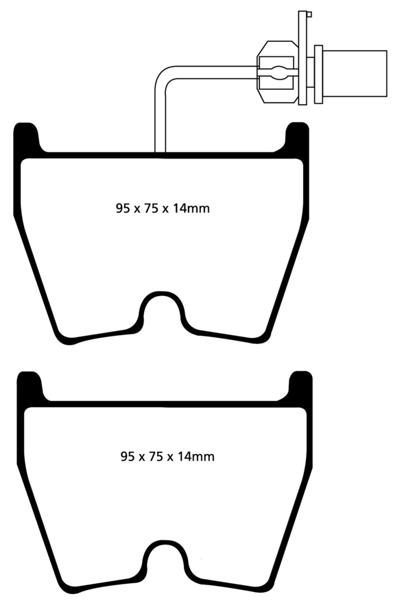 EBC 06-09 Audi RS4 4.2 (Cast Iron Rotors) Yellowstuff Front Brake Pads (view 10)