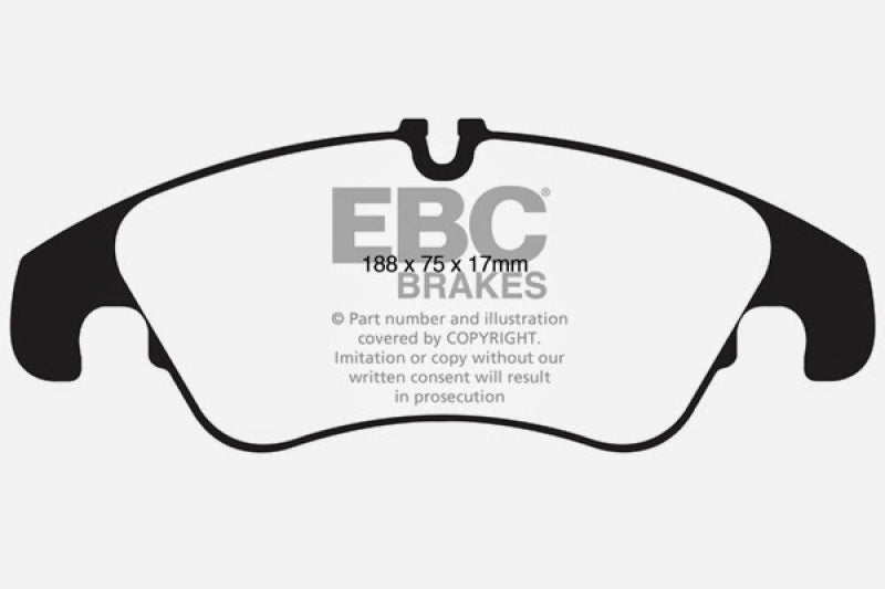 EBC 11 Audi A6 2.0 Turbo Redstuff Front Brake Pads (view 2)