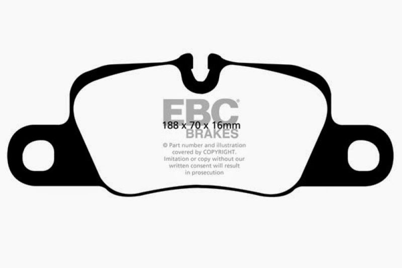 EBC 12-15 Porsche 911 (991) (Cast Iron Rotor only) 3.8 Carrera S Yellowstuff Rear Brake Pads (view 3)