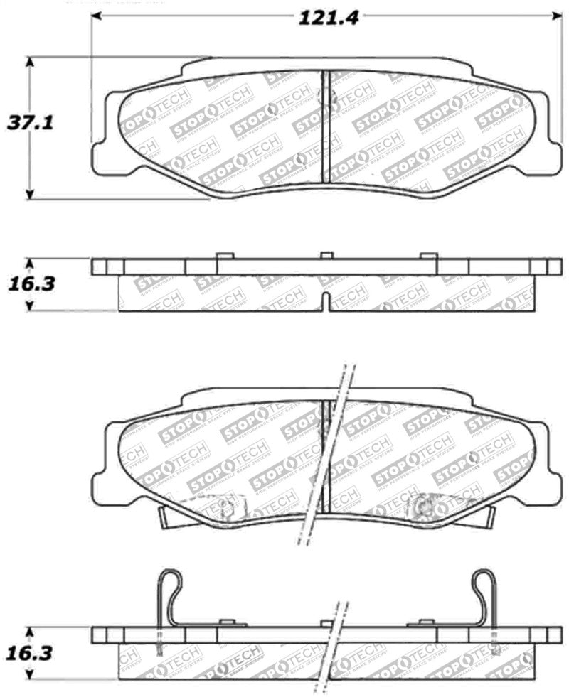 StopTech Street Touring 04-08 Cadillac XLR/XLR-V Rear Brake Pads Main image