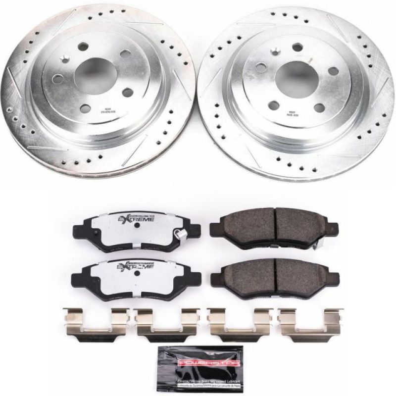 Power Stop 08-14 Cadillac CTS Rear Z26 Street Warrior Brake Kit Main image