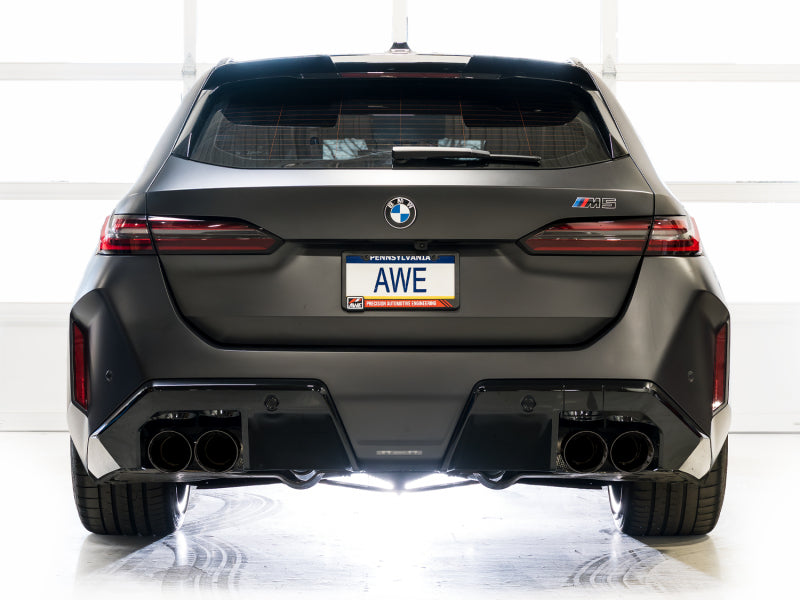 AWE Tuning BMW G90/G99 M5 Track Edition Cat-Back Exhaust - Diamond Black Tips (view 8)