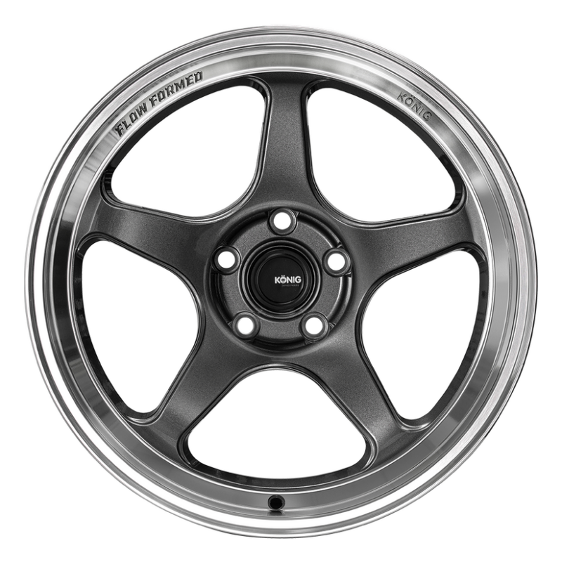 Konig Hyperspec 18x8.5 5X114.3 ET35 Anthracite Metallic Wheel w/ Mirror Machined Lip Secondary image
