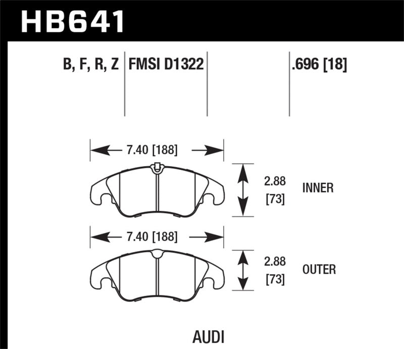 Hawk 2009-2014 Audi A4 HPS 5.0 Front Brake Pads Main image