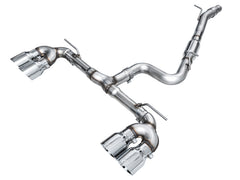 AWE Tuning MK8 Volkswagen Golf R 3in Track Edition Quad Exhaust - Chrome Silver Tips